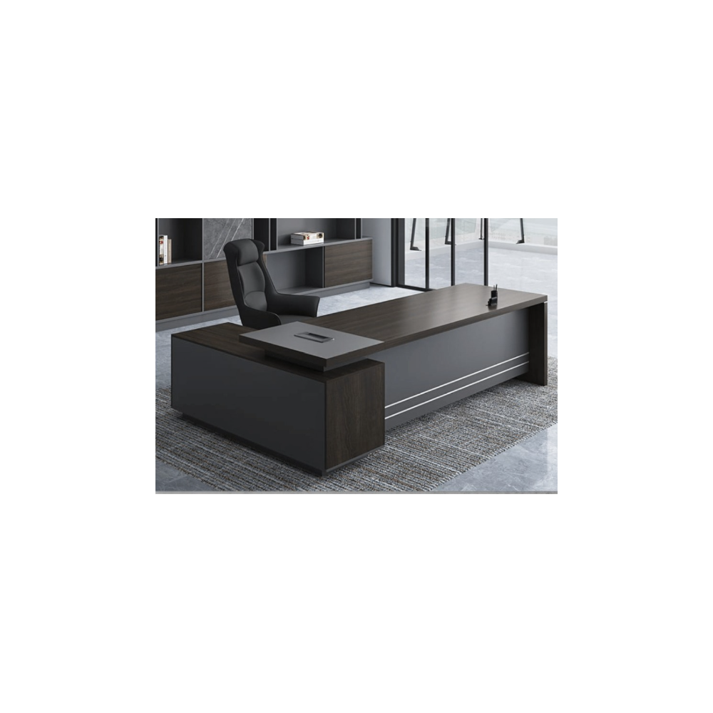 BUREAU MODERNE AVEC RETOUR FIXE  BROWN MOD VT-268A