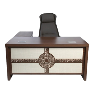 Bureau exécutif moderne fleur exquise sculpture en forme de L président Mod W9