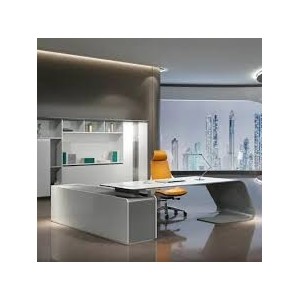 BUREAU PRÉSIDENTIEL LUXURY WHITE/GREY Mod AA-2