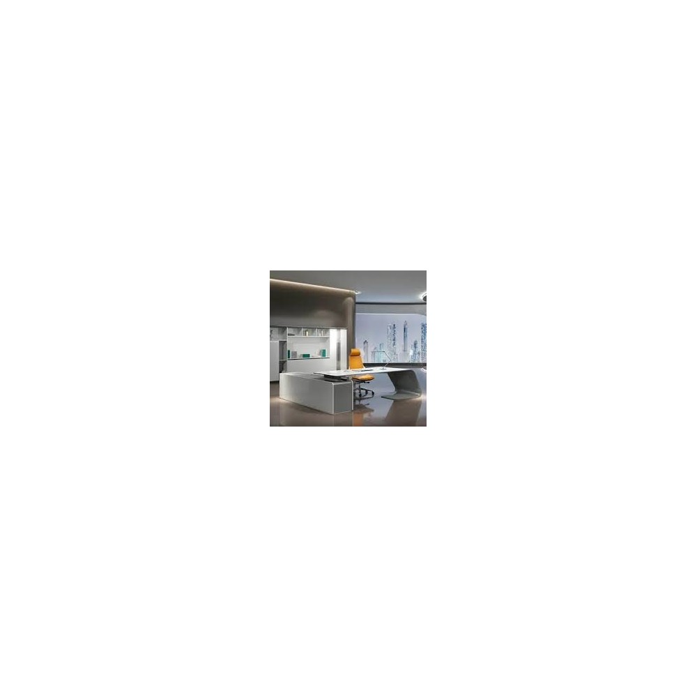 BUREAU PRÉSIDENTIEL LUXURY WHITE/GREY Mod AA-2