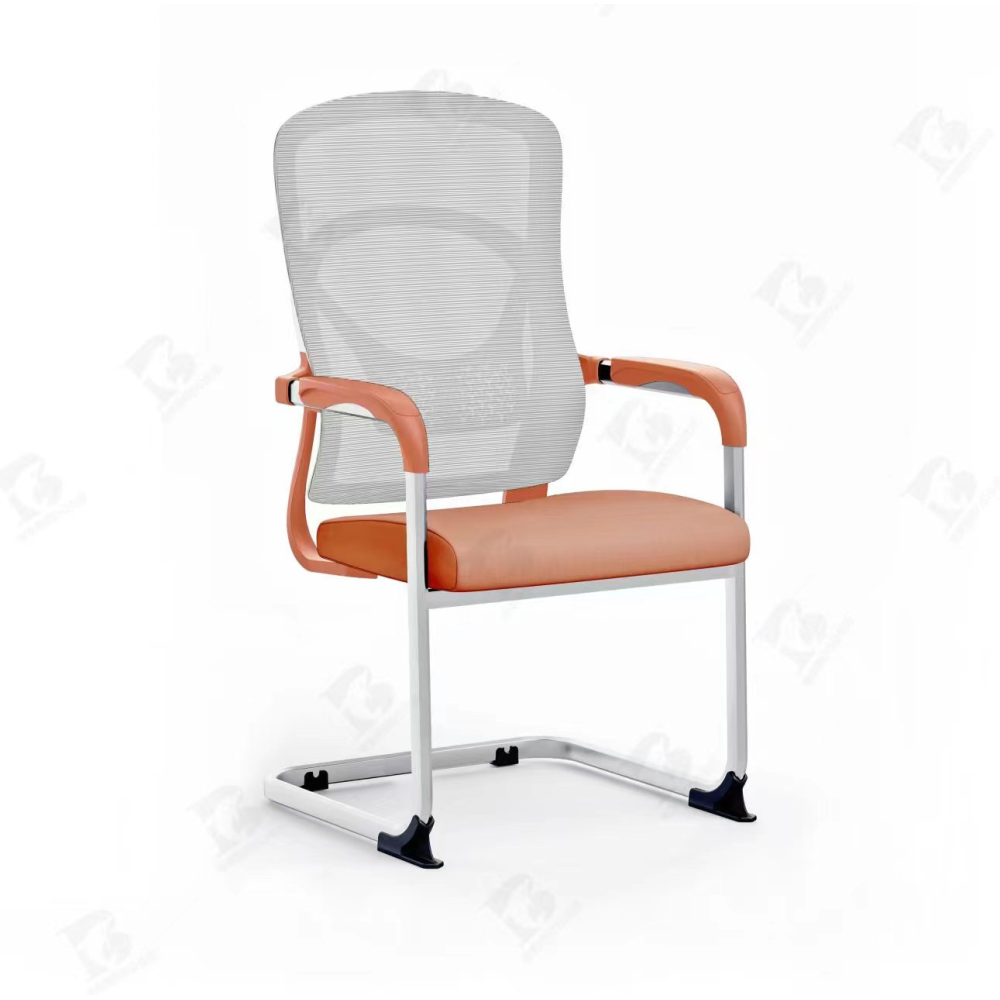Chaise Visiteur AirFlow – Orange & Gris